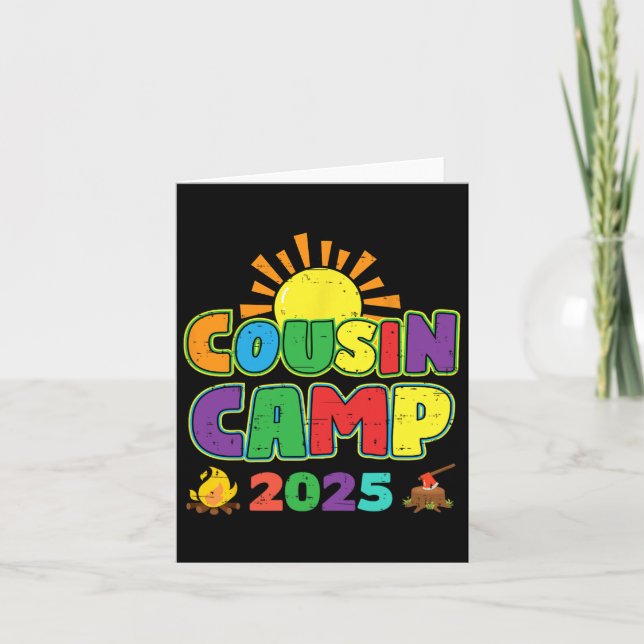 Kumsin Camp 2025 Family Vacation Summer Camping Cr Kort (Framsida)