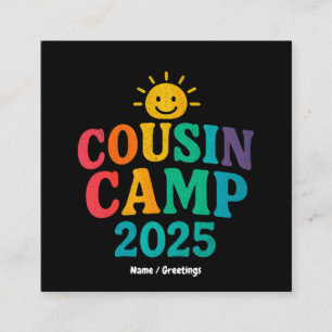 Kumsin Camp 2025, sommarsemester, Roligt Camping Fyrkantigt Visitkort