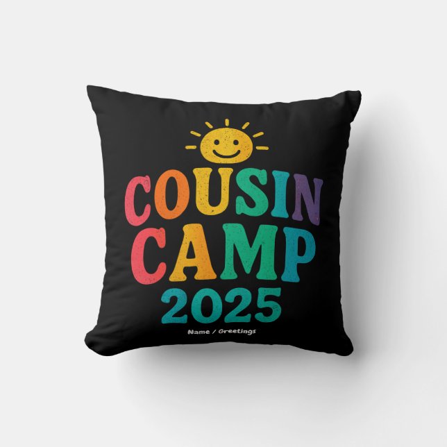 Kumsin Camp 2025, sommarsemester, Roligt Camping Kudde (Framsida)
