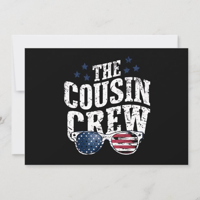 Kumsin Crew 4:e juli Patriotic American Family Inbjudningar (Framsida)