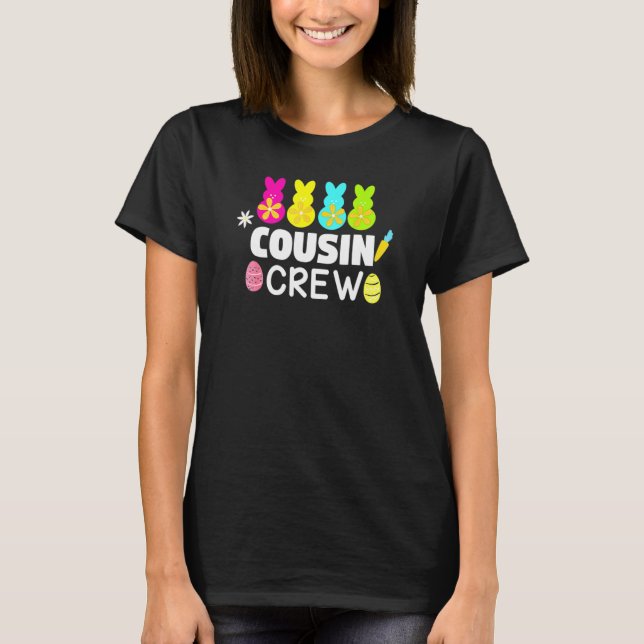 Kumsin Crew Cute Bunny Rabbit Matching Påsk Day  T Shirt (Framsida)