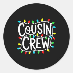 Kumsin Crew-familjen Julafton Ljus Matching Runt Klistermärke