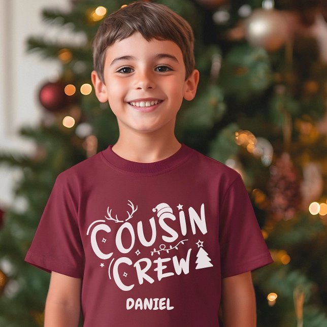Kumsin Crew-familjens jul T Shirt (Personalized Cousin Crew Christmas Tshirt)