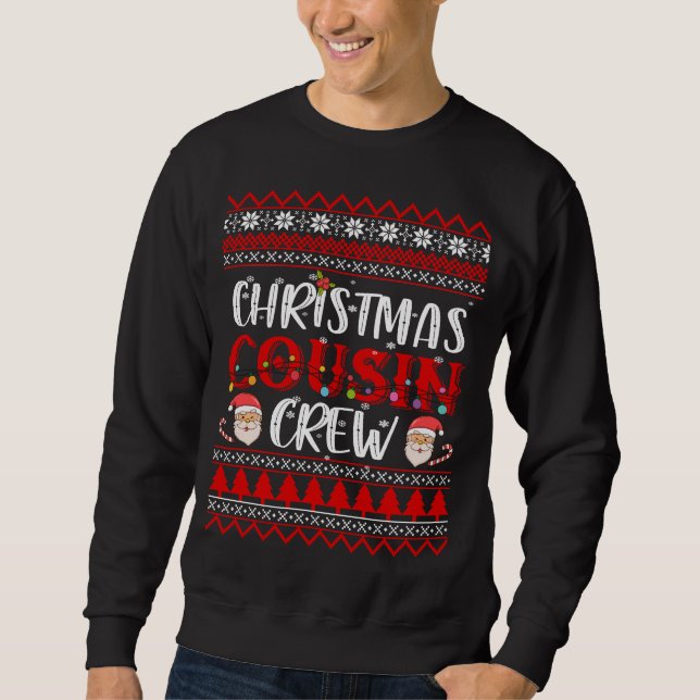 Kumsin Crew Pajamas jul - matchning av Ugly Julaft Lång Ärmad Tröja (Framsida)