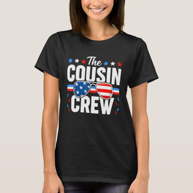 Kumsin Crew Patriotic 4:e juli Amerikanska USA Fl T Shirt (Framsida)