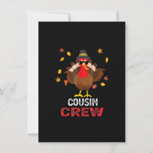Kumsin Crew Turkey Family Thanksgiving Pajamas Mat Inbjudningar