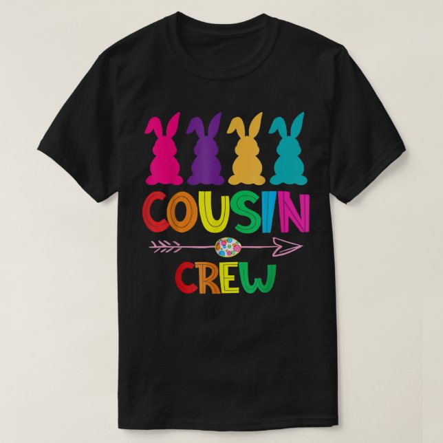 Kumsin Crew's Squad Påsk Day Cute Bunny Kids Tod T Shirt (Design framsida)