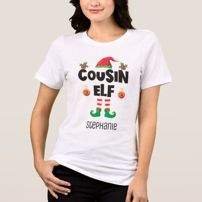 Kumsin elf-familjens matchande julklappkläder namn t shirt (Framsida)