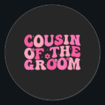 Kumsin för Groom Bröllopsfest-familjen Runt Klistermärke<br><div class="desc">Kumsin för Groom Bröllopsfest-familjen</div>