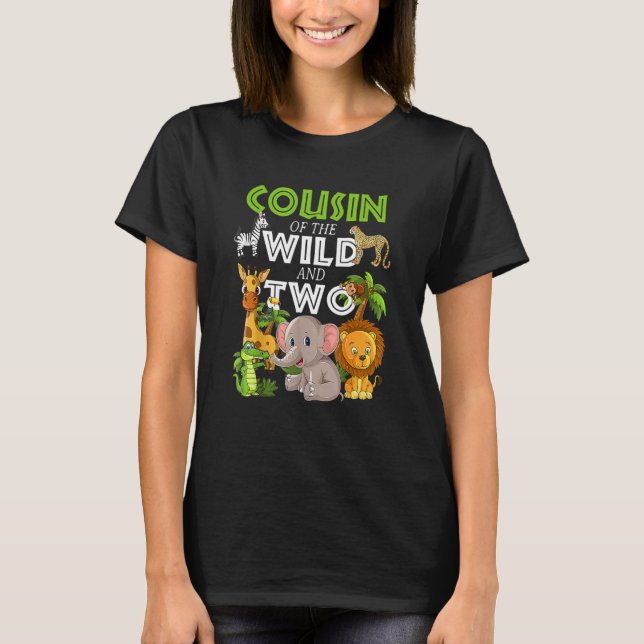 Kumsin i Vild 2 Zoo Birthday Safari Jungle T Shirt (Framsida)