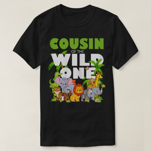Kumsin i Vilden en zoo Birthday Safari Jungle  T Shirt (Design framsida)