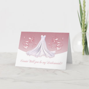 Kumsin - kommer du att bli mitt Bridesmaid-kort - Inbjudan