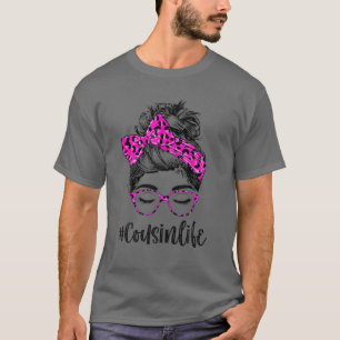Kumsin Life Messy Bun Rosa Leopard Skriv ut kvinno T Shirt