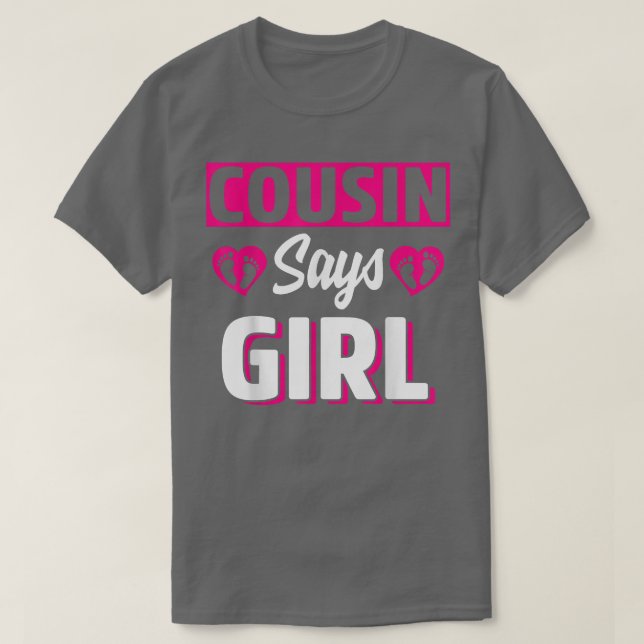Kumsin Says Girl Cute Gender Reveal Team Rosa Baby T Shirt (Design framsida)
