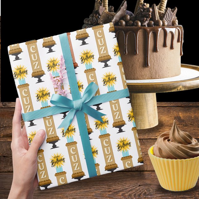 Kumsin Tall Chocolate Birthday Cake Presentpapper (Skapare uppladdad)