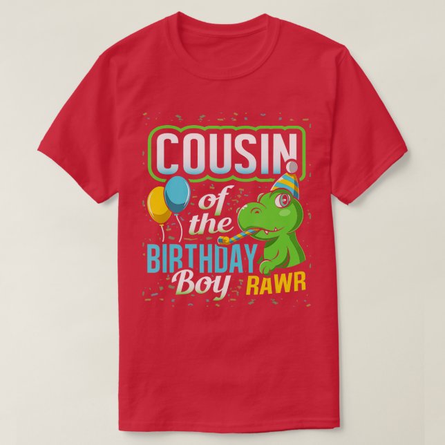 Kumsin till Birthday Boy Dinosaur Matching Party T Shirt (Design framsida)