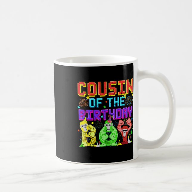 Kumsin till födelsedagspojken Gorilla Game Cute Fa Kaffemugg (Höger)