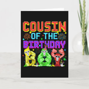 Kumsin till födelsedagspojken Gorilla Game Cute Fa Kort