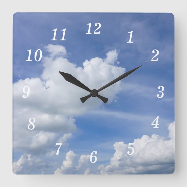Kumulus Puffs Wall Clock Fyrkantig Klocka (Framsida)