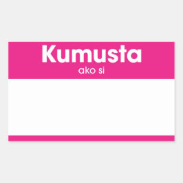 "Kumusta är den Ako Si" hejen mitt namn den rosa Rektangulärt Klistermärke