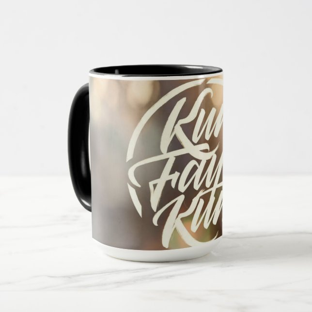 Kun Faya Kun | Modern Arabic Calligraphy Ceramic  Mugg (Framsida vänster)