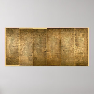 Kun yu wan guo quan tu (World Map 1602) av Ricci Poster