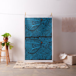 Kuna Indian Blue Bird Mola Design Tyg