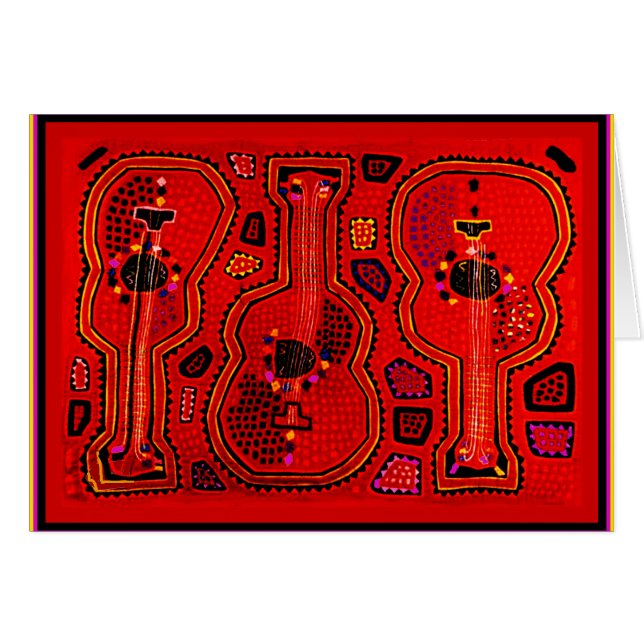 Kuna Indian Guitars Hälsningskort (Framsidan Horizontal)