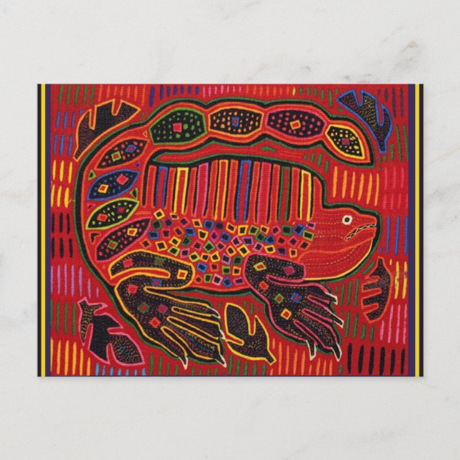 Kuna Indian Iguana Mola Vykort (Framsida)