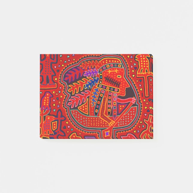 Kuna Indian Man i Canoe Post-it Block (Framsida)