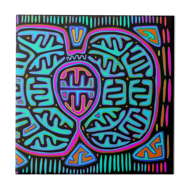 Kuna Indian Mariposa Kakelplatta (Framsidan)