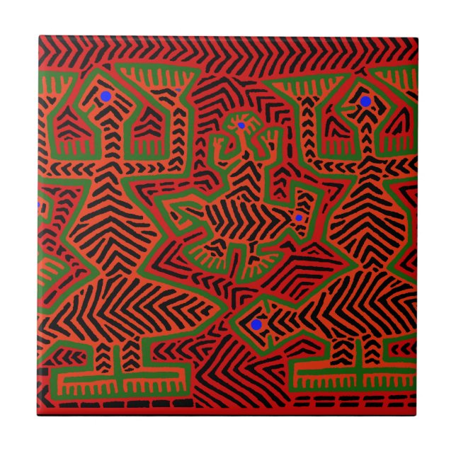 Kuna Indian Mola andar Kakelplatta (Framsidan)