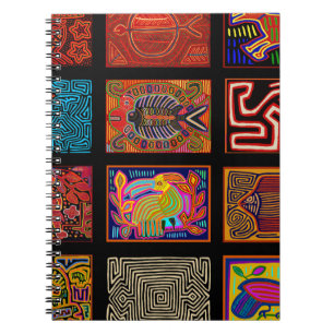 Kuna Indian Mola Collage Anteckningsbok