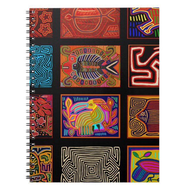 Kuna Indian Mola Collage Anteckningsbok (Framsidan)