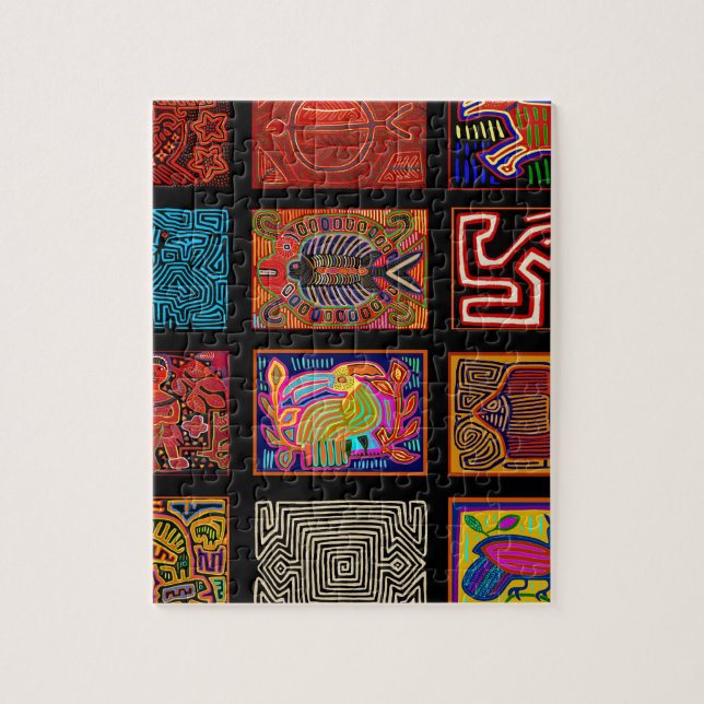 Kuna Indian Mola Collage Pussel (Vertikal)