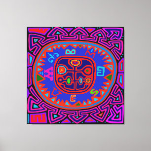 Kuna Indian Mola Compass Canvastryck