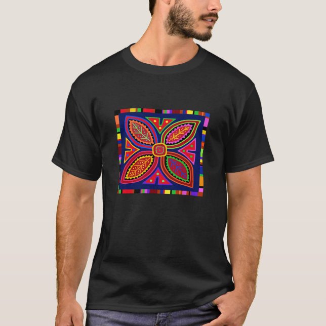 Kuna-indian Mola-flora T Shirt (Framsida)