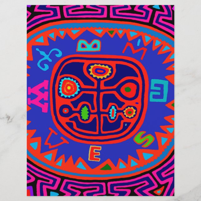 Kuna-indian Mola Kompass (Framsida)