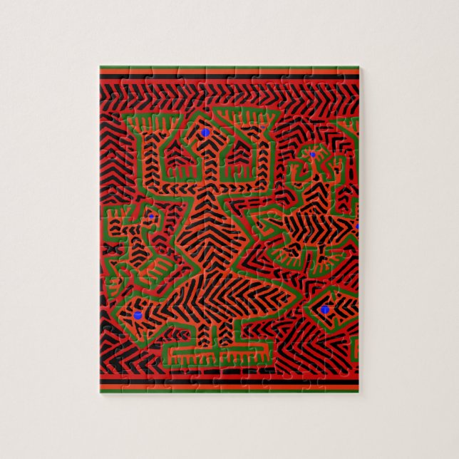 Kuna Indian Mola Spirits Pussel (Vertikal)