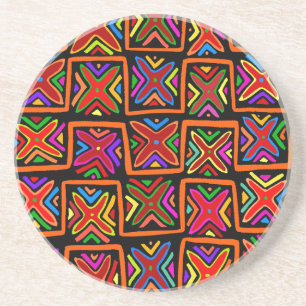 Kuna Indian Mola Tribal Checks - Red Underlägg