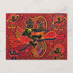 Kuna-indian Stork Bringing Baby-design Vykort