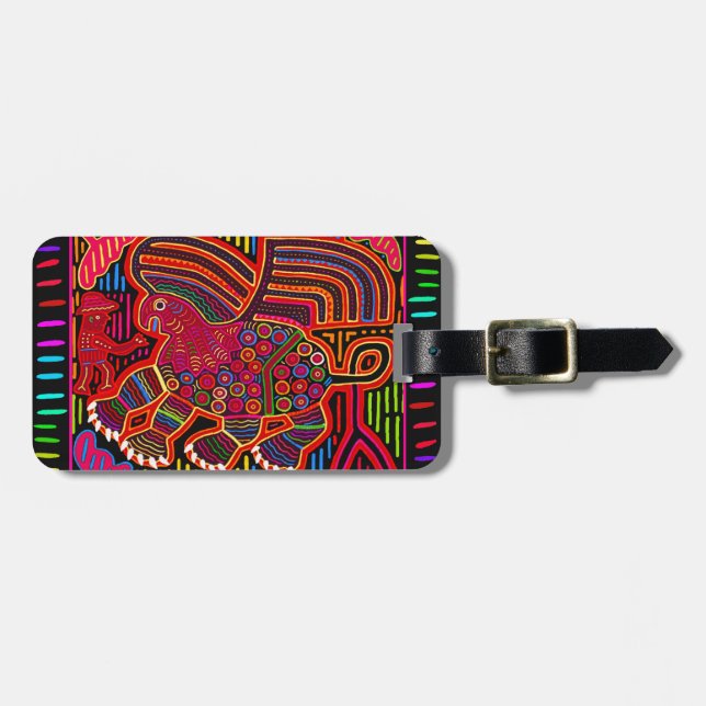 Kuna-indian vänlig drakmola bagagebricka (Horisontell Framsida)