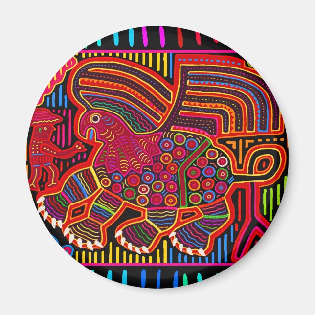 Kuna-indian vänlig drakmola magnet (Framsidan)