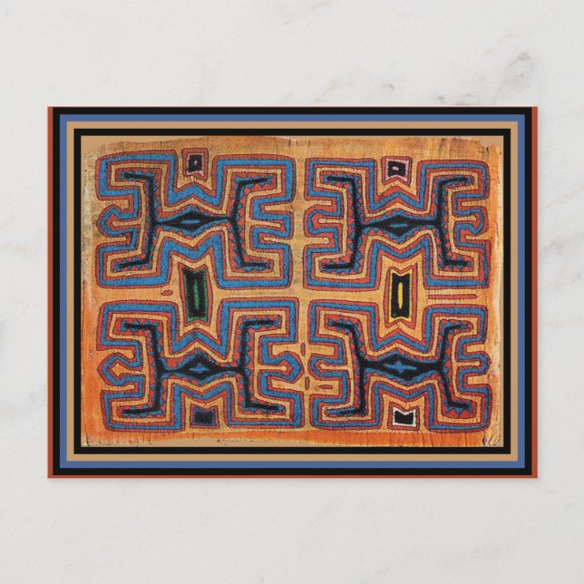 Kuna-indianernas kanotdukar vykort (Framsida)