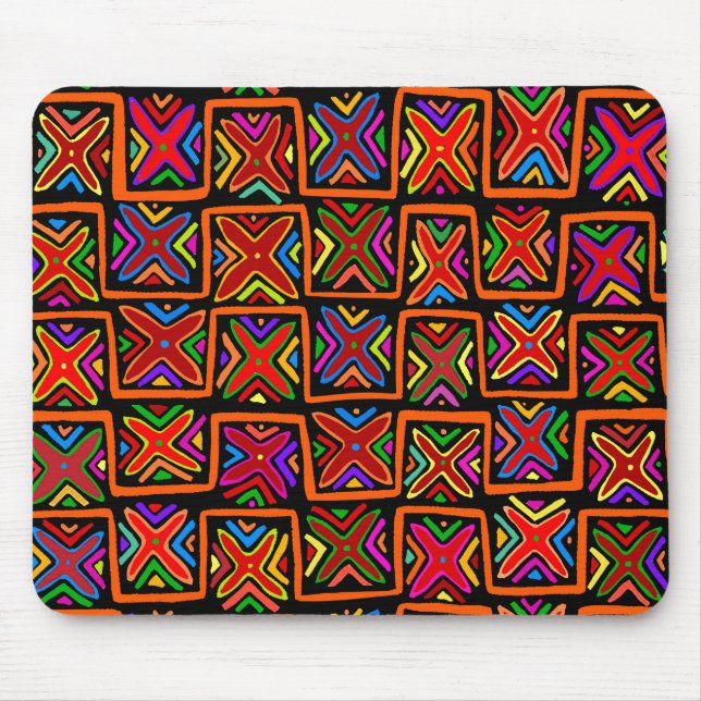 Kuna-indianernas Mola-stamkontroller - Röd Musmatta (Framsidan)