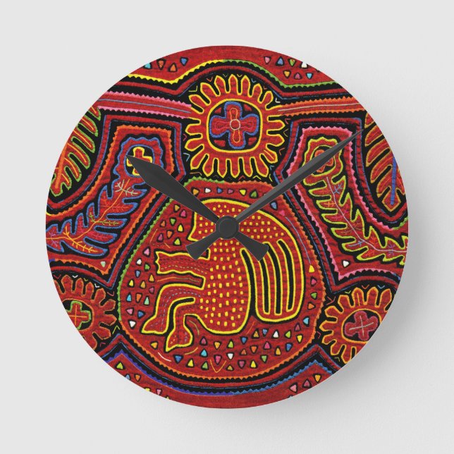 Kuna-indianflicka på cykel rund klocka (Framsida)