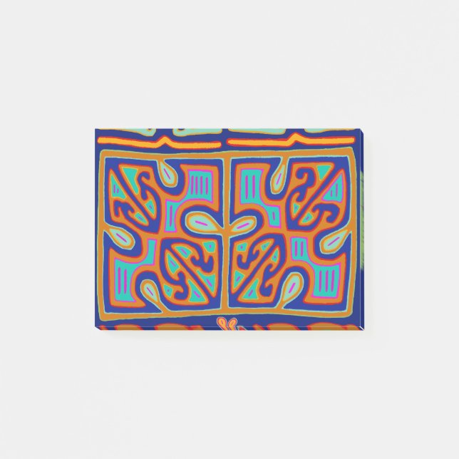 Kuna Indisk Musiklåda - San Blas Mola Post-it Block (Framsida)