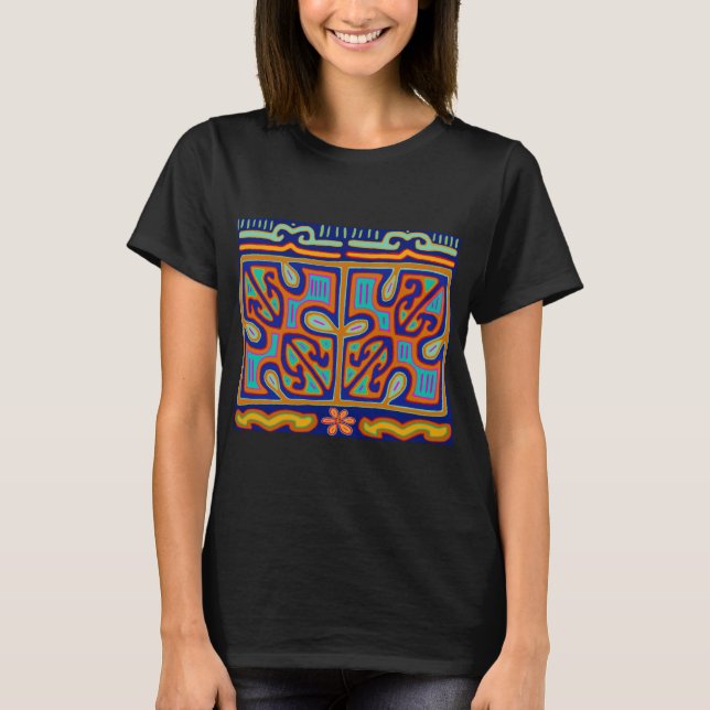Kuna Indisk Musiklåda - San Blas Mola T Shirt (Framsida)