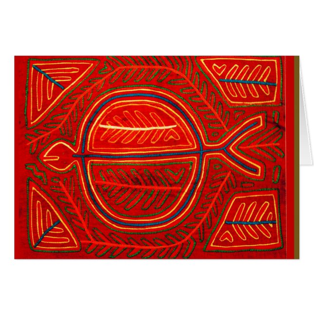 Kuna Mola Stingray Hälsningskort (Framsidan Horizontal)