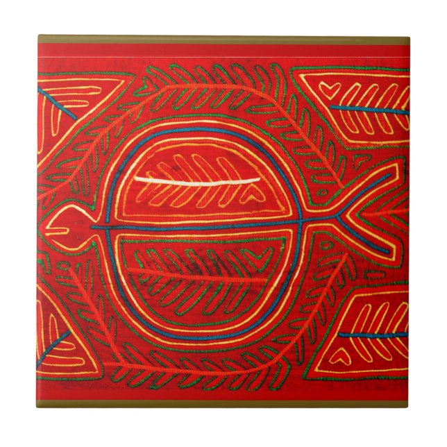 Kuna Mola Stingrocka Kakelplatta (Framsidan)